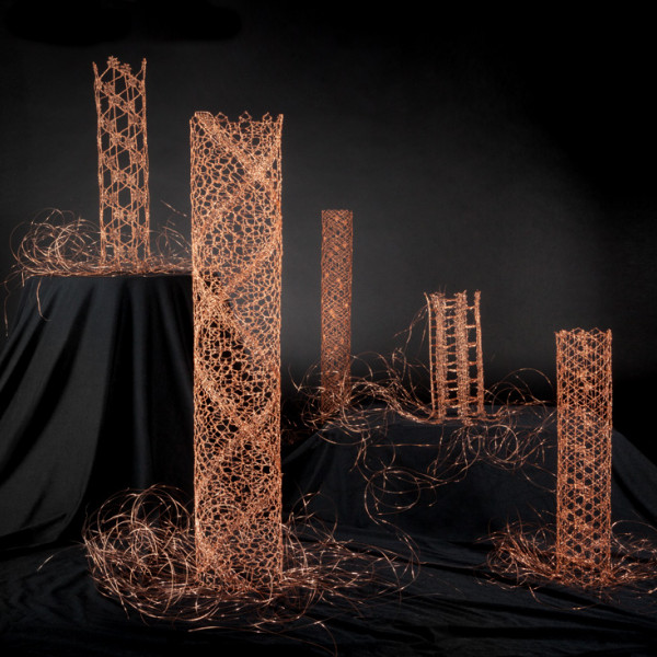 Final MA 3D lace columns, based on traditional lace techniques and contemporary plant issues